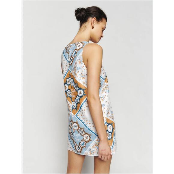 Reformation Jessi Linen Mini Dress - L'isola Di Capri Size 8 - Picture 3 of 13